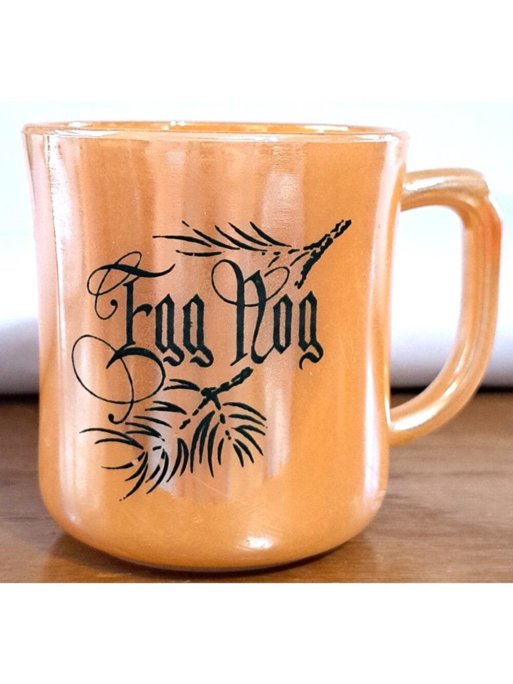 Vintage Fire-King 1950’s Peach Luster Egg Nog 3" Mug Made in USA
